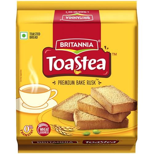 Britannia Toastea Premium Bake Rusk With Goodness Of Elaichi, Sooji & Wheat, 300 grm